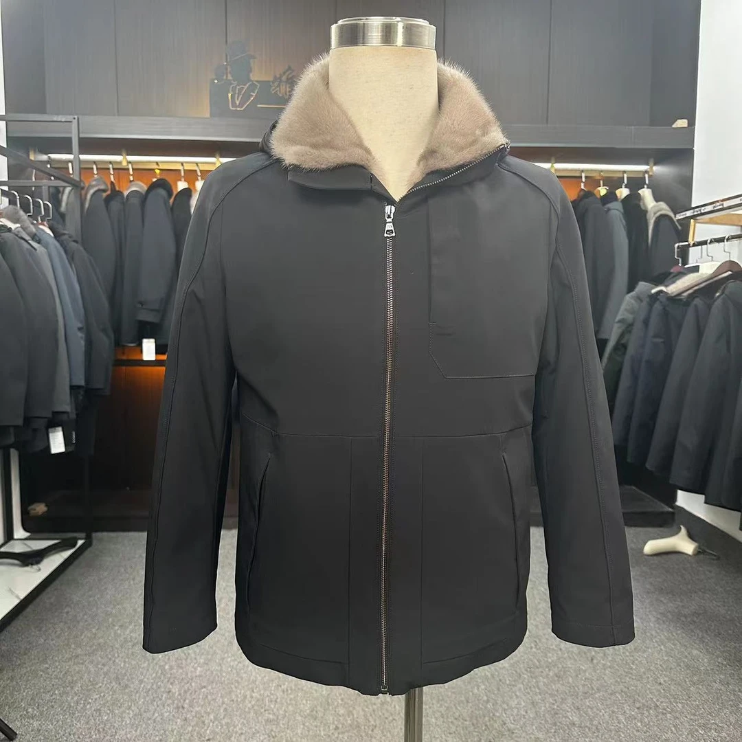 YA SHE MAN/雅奢曼连帽款男士短款派克服冬季休闲时尚