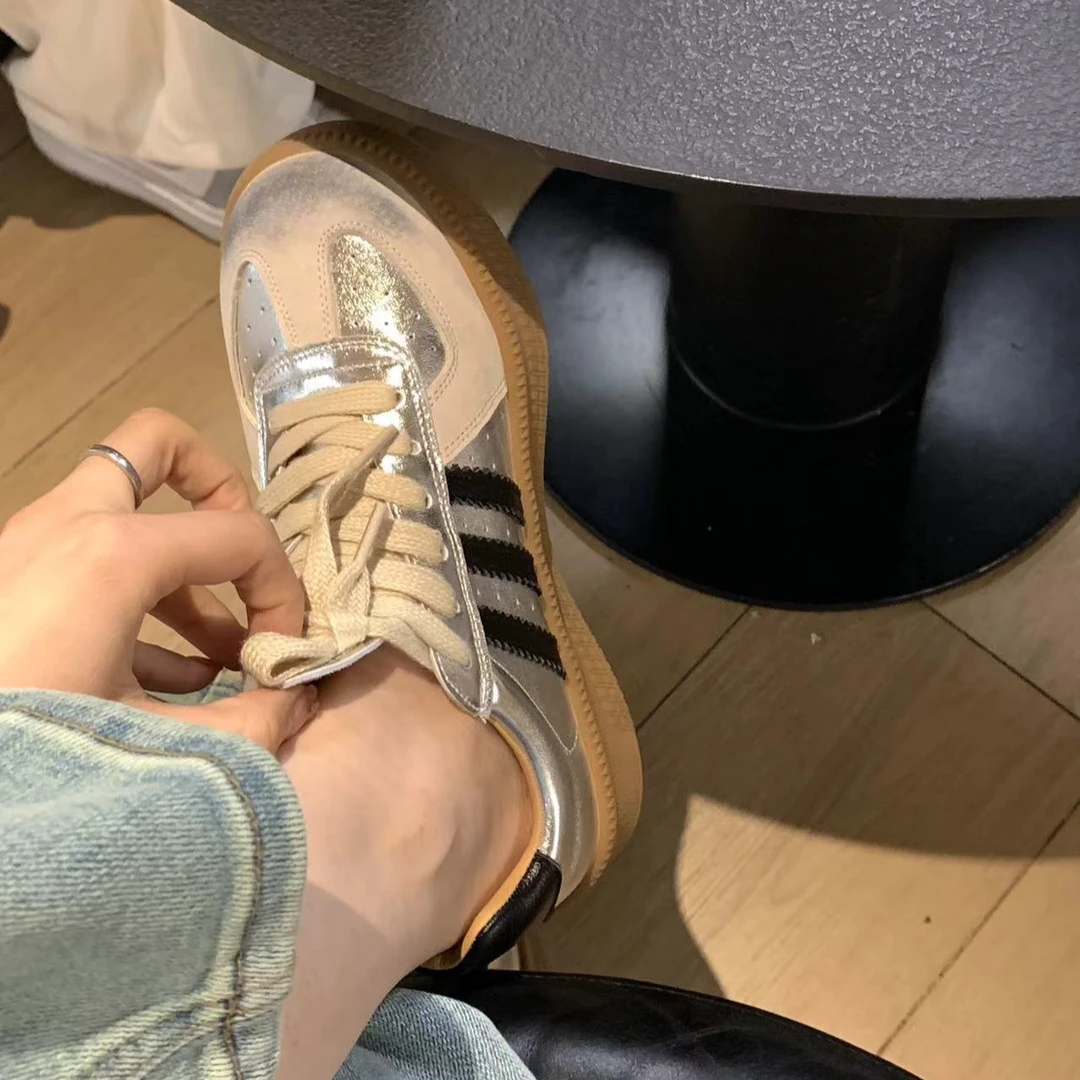 【清仓款】时髦精 银色德训擦色休闲鞋 百搭好穿 5011