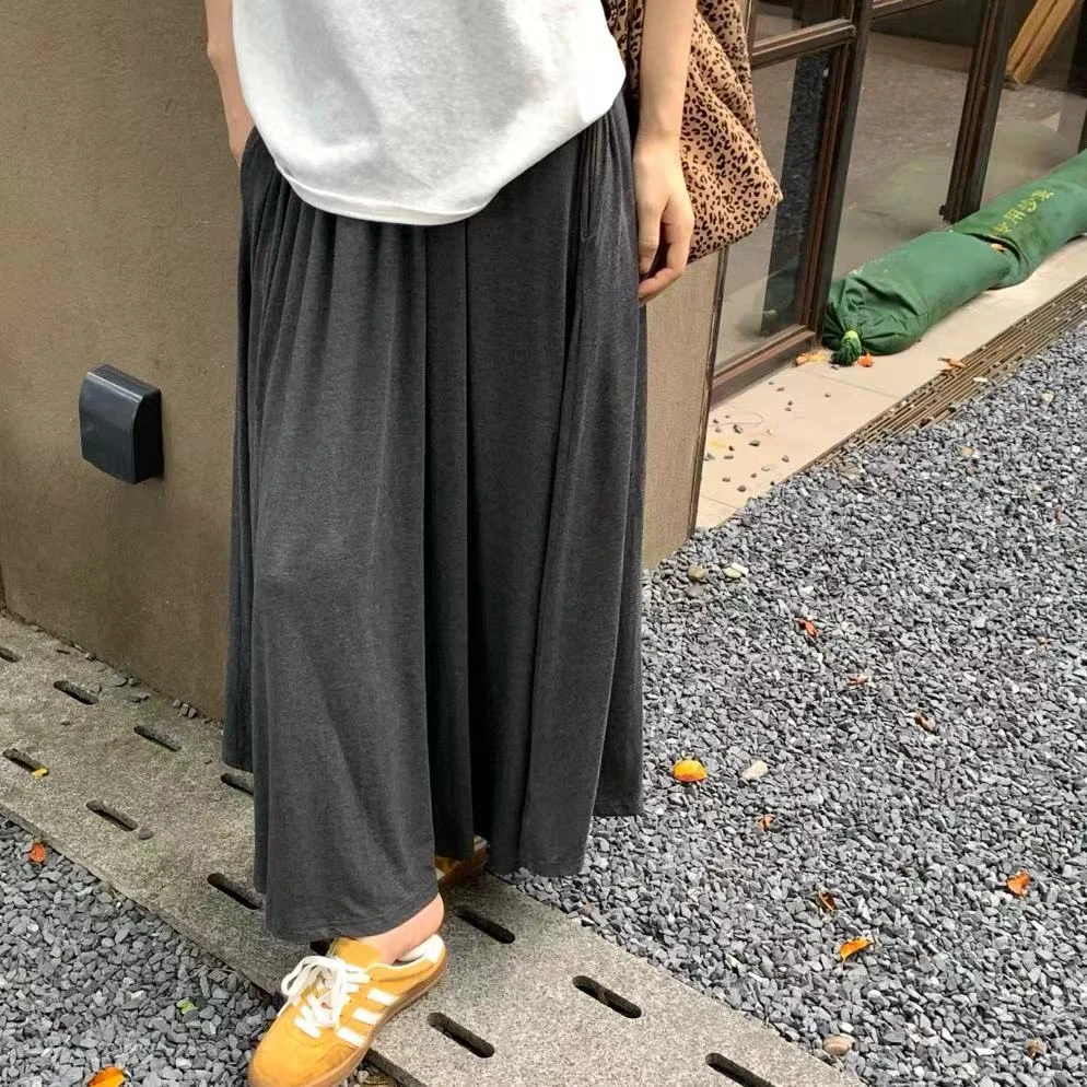 【年终清仓】糯糯遛弯裙 夏款垂感慵懒feel松紧腰半身长裙 5227