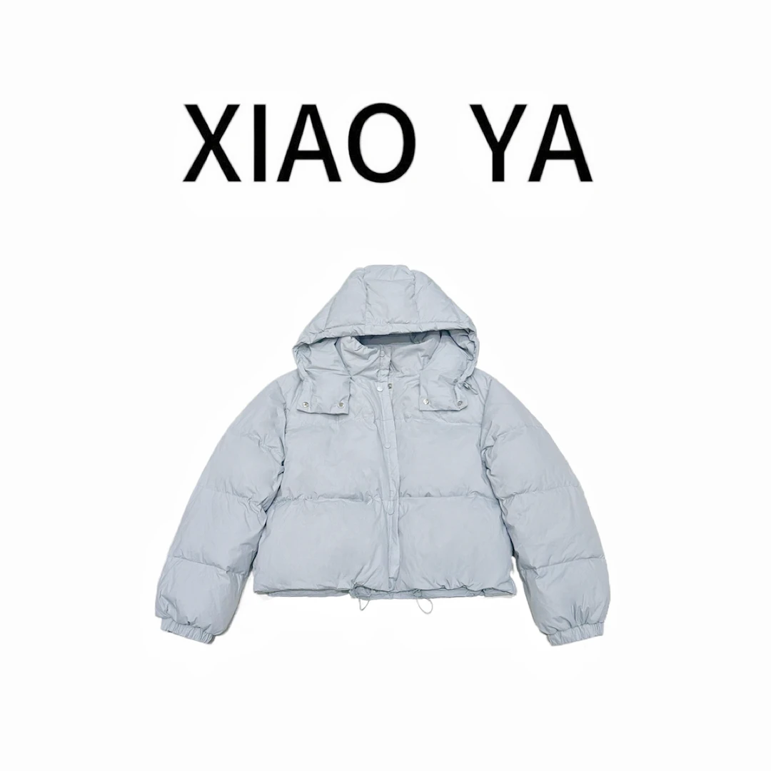 66727冬季新款糖果色简约时尚百搭连帽羽绒短外套