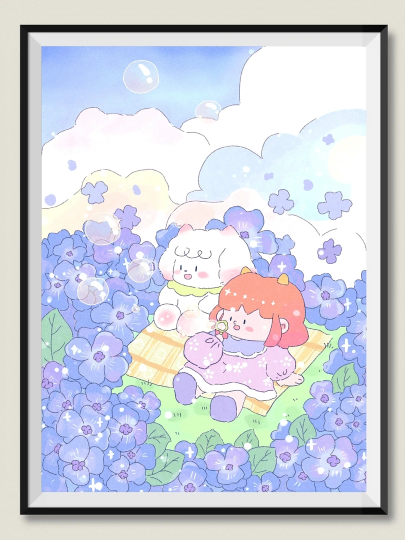 JH梦幻泡泡花园 65×85大格四股线绣 32色金丝布【十字绣】印花清晰
