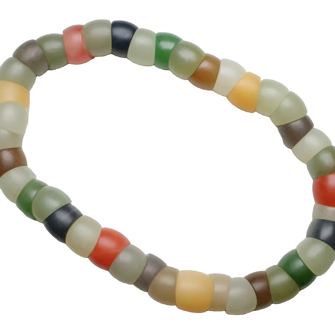 和田玉精工直切多宝大肠手串