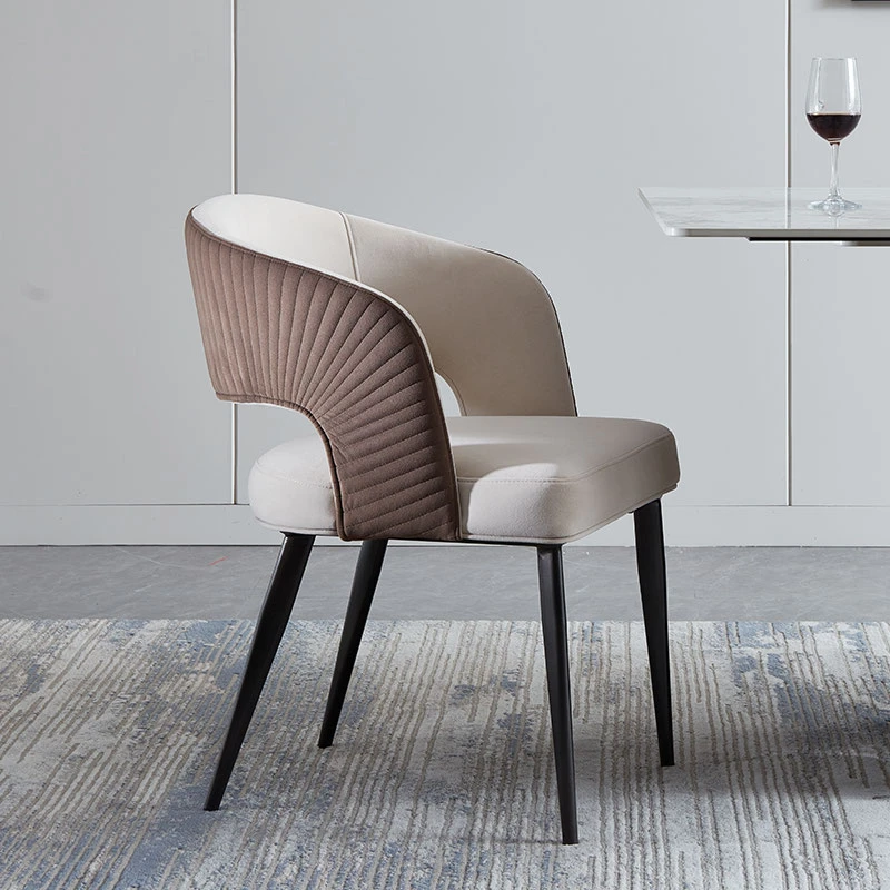 意式轻奢餐椅家用简约高级布艺餐椅餐厅网红梳妆台麻将椅子