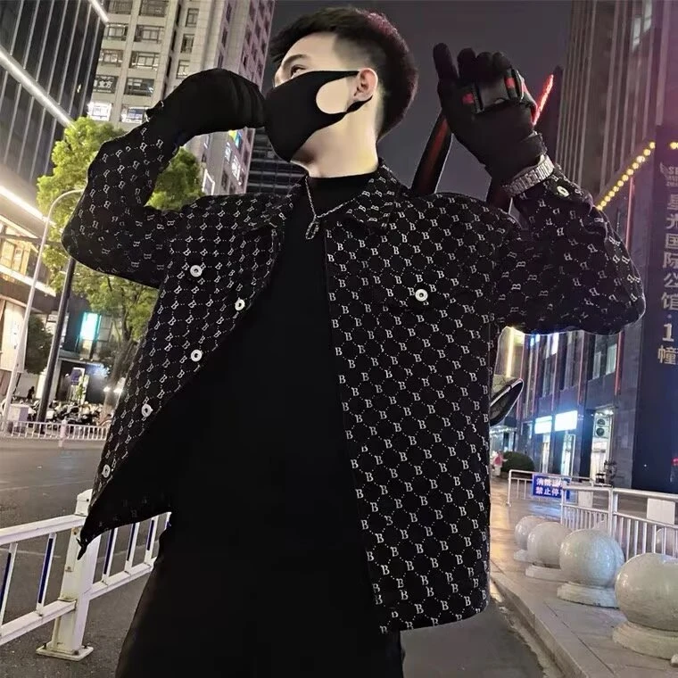 【爆款】8812B字款男士外套秋冬季潮流帅气青年夹克男装休闲上衣