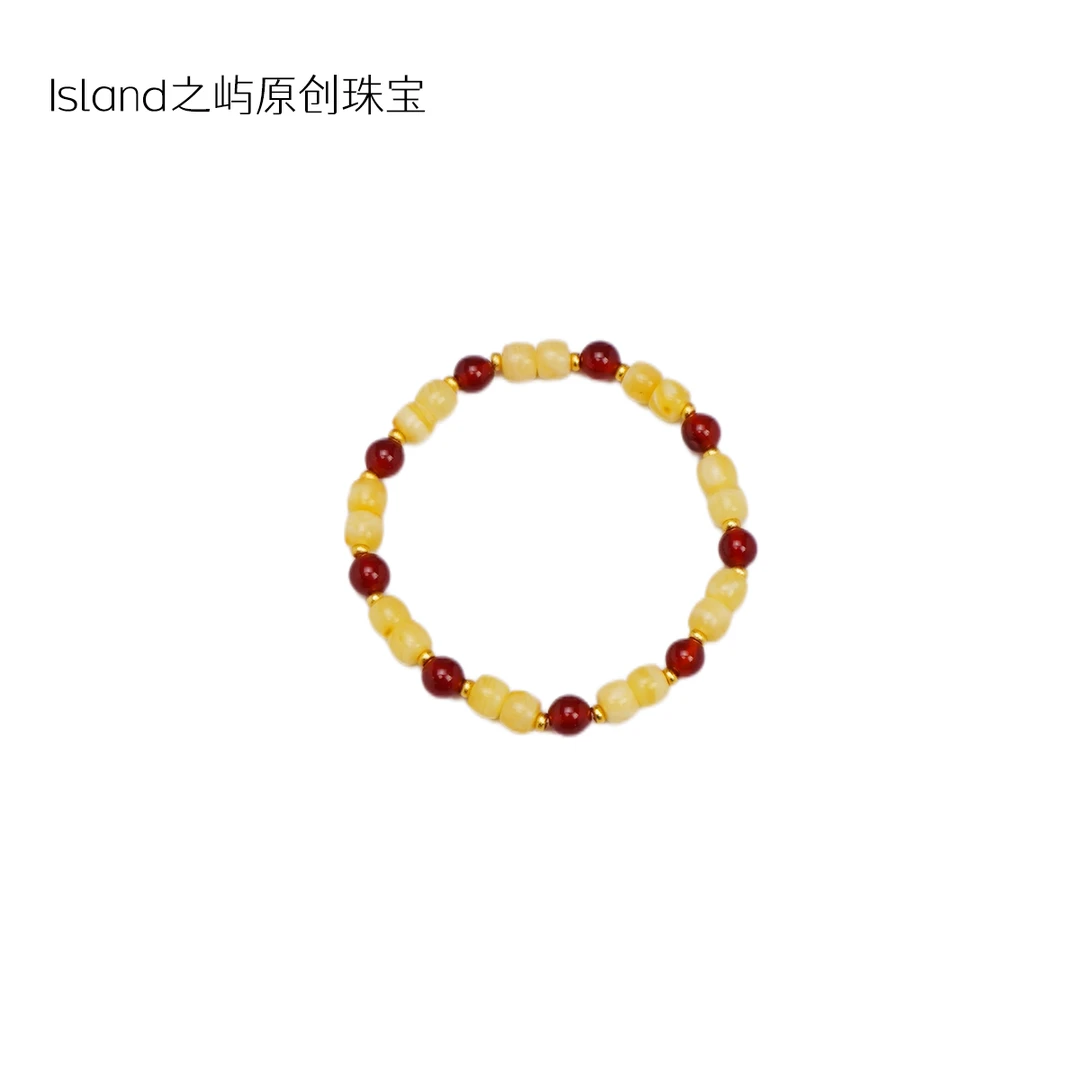 【红豆相思】diy时尚精品蜜蜡手串