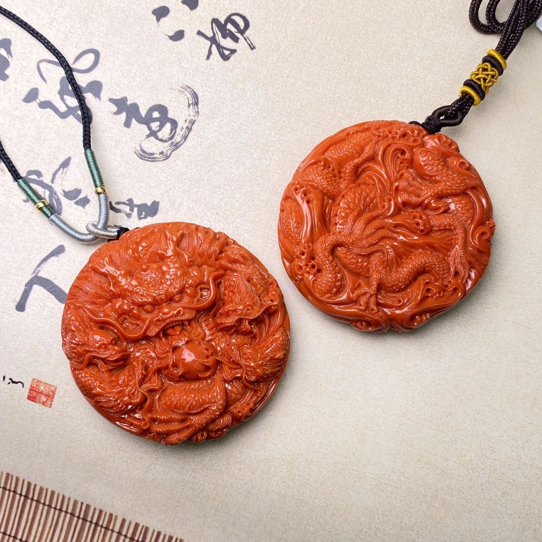 【香港云端珠宝】F1666-藏收级-雕刻龙牌圆牌