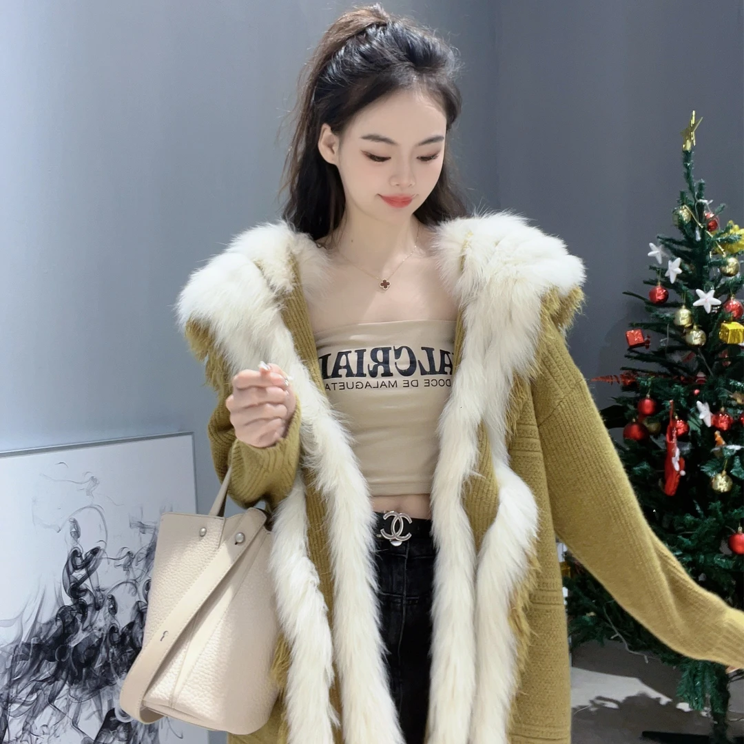 KL/蔻吕-Z1098莎莎精选狐狸毛（素与雅）时尚毛衣女款