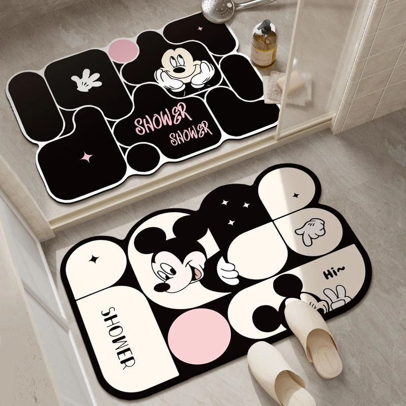 【爆款米奇】硅藻泥卫生间厕所卡通可爱门口垫可裁剪速吸水防滑地垫