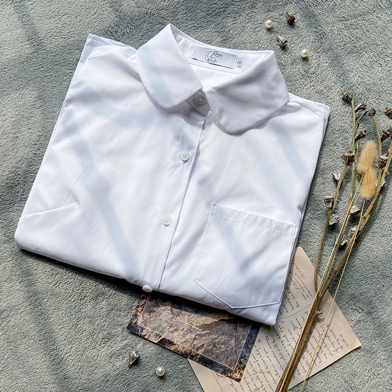 兔半眠日系百搭白色长袖jk衬衫女春秋