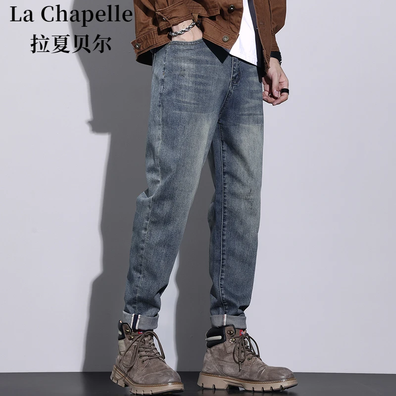 秋冬厚款牛仔裤复古大牛怀旧系列宽松直筒潮流牛仔裤男士修身裤子
