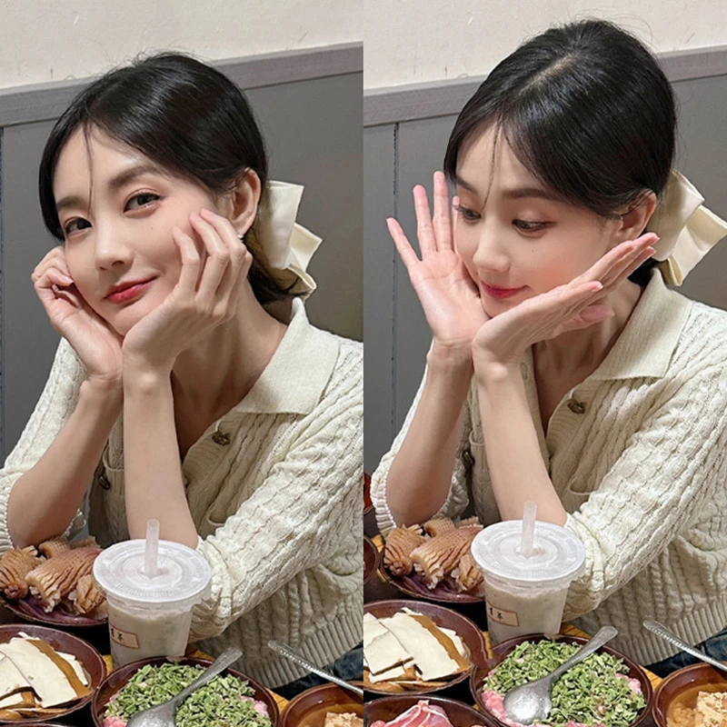 白色超大蝴蝶结头饰发夹女李一桐同款后脑勺超仙显脸小发卡子发饰