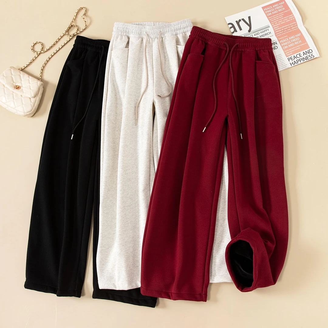 【华棉弯刀】加绒阔腿裤