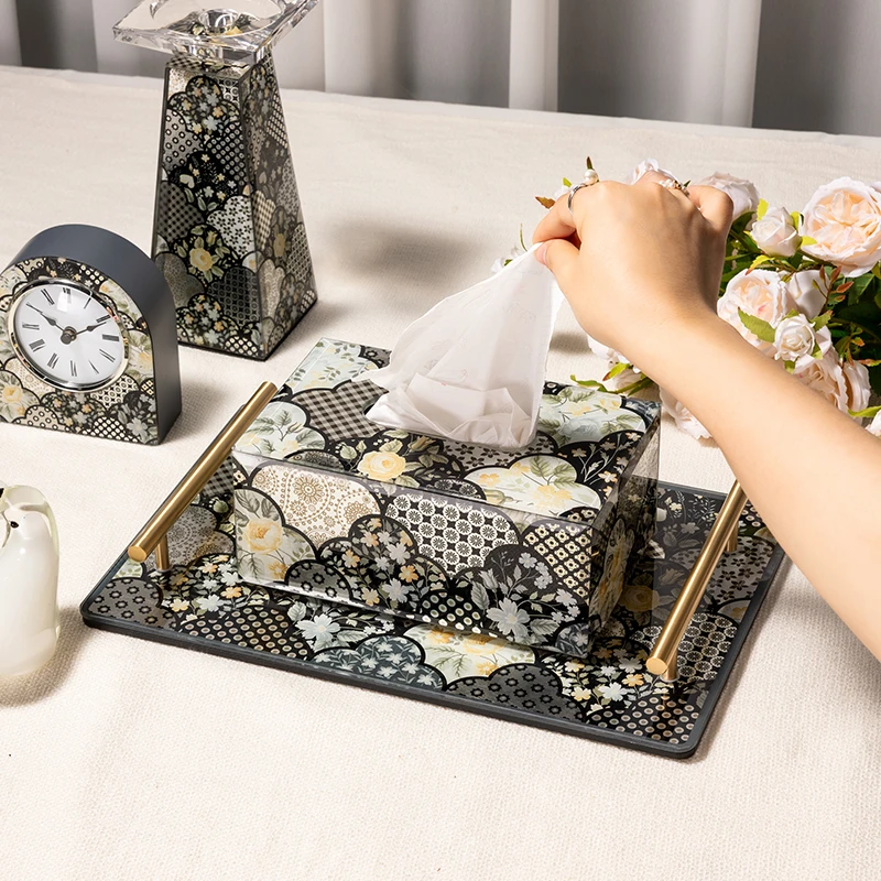 【暮染烟岚--周年庆回馈】酒店餐厅收纳盒家用茶几现代擦手纸盒