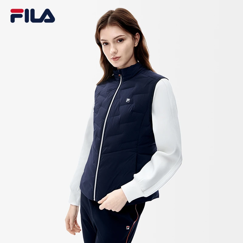 Fila斐乐女装2022年秋冬时尚经典商务立领羽绒马甲F11W241901F