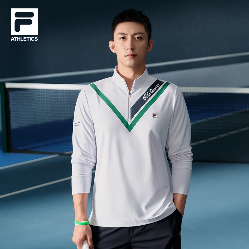 Fila 斐乐 男子【黄景瑜同款网球高弹T恤】秋冬运动长袖A11M313201F