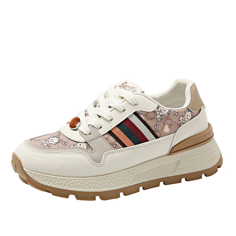 2024春季阿甘鞋新款韩版百搭女学生复古拼色运动跑步休闲鞋增高