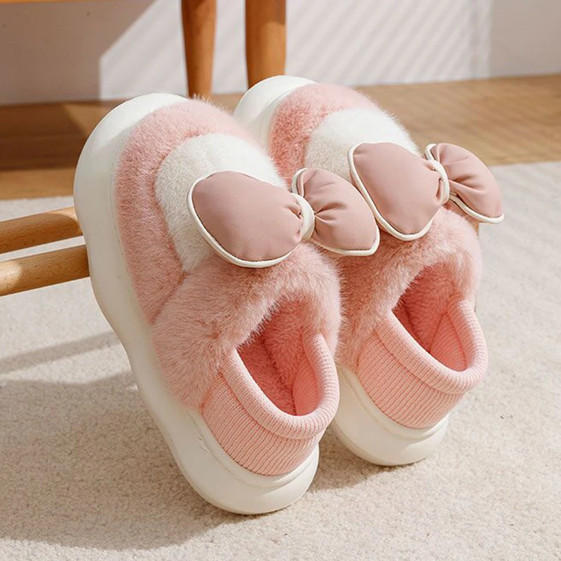 加绒加厚底棉鞋女秋冬季室内居家防滑舒适保暖包跟棉拖鞋情侣外穿