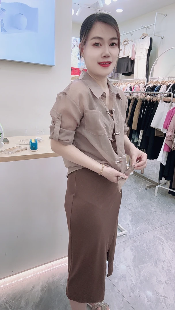 夏季时尚气质收腰显瘦套装裙（防晒衣+吊带连衣裙）