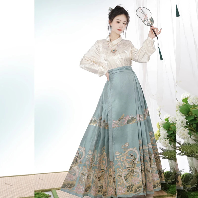 丞纪司原创【青蛇之莲】织金妆花马面裙日常通勤汉服国风新中式