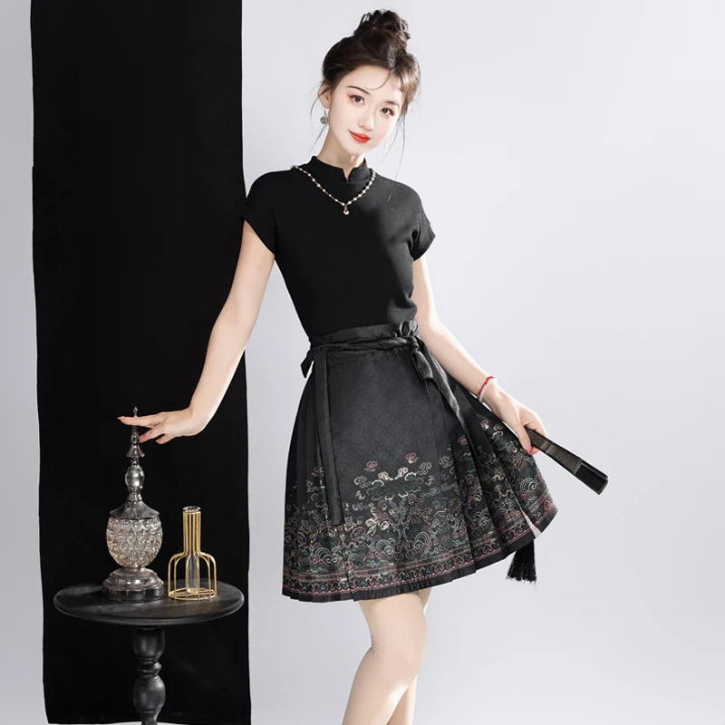 丞纪司【苗疆蚩梦】新中式日常短马面裙织金仿妆花织金小个子古风
