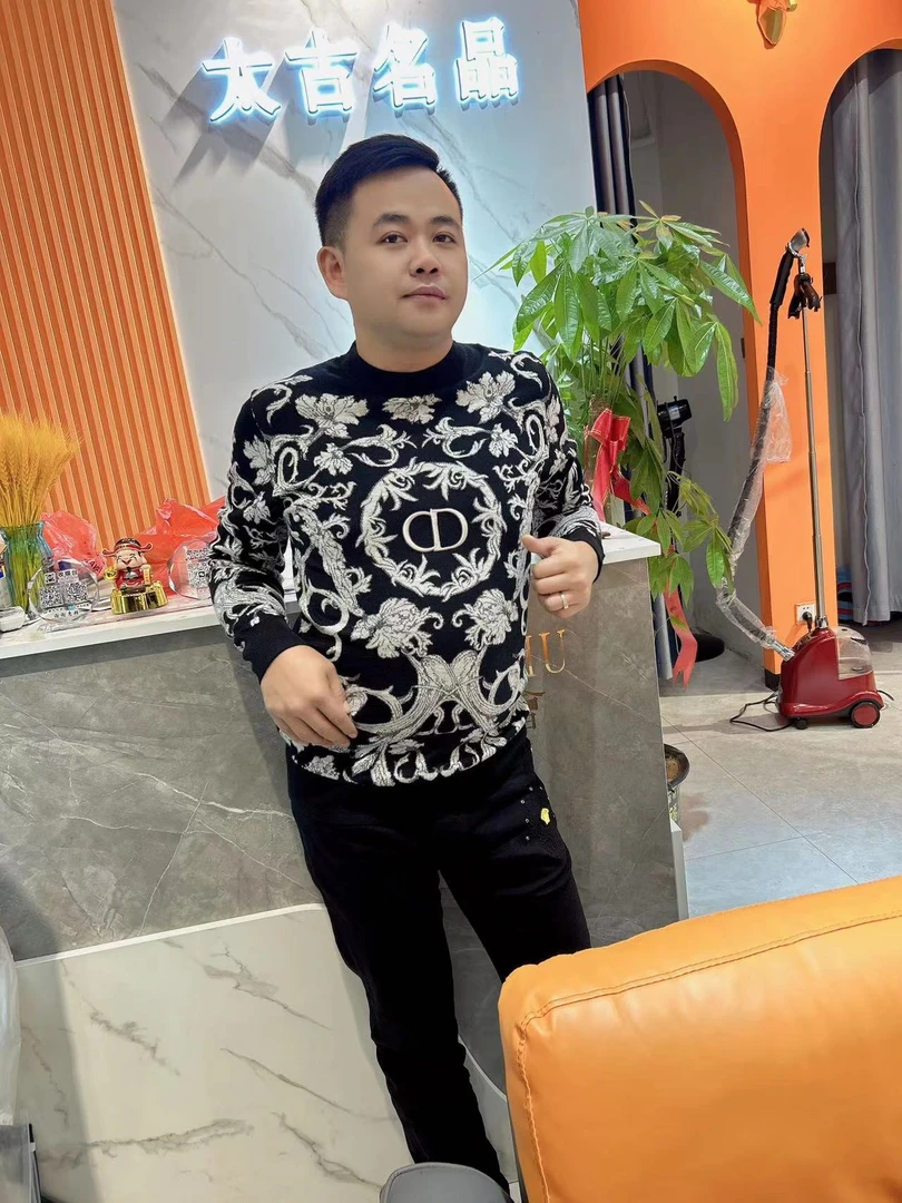 2023男士高端秋冬羊毛衫长袖提花轻奢时尚针织冬季