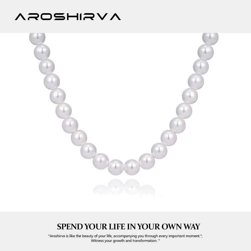 铜合金仿珍珠项链 8MM轻奢百搭小众素款白色珠珠项链女CPJ000533