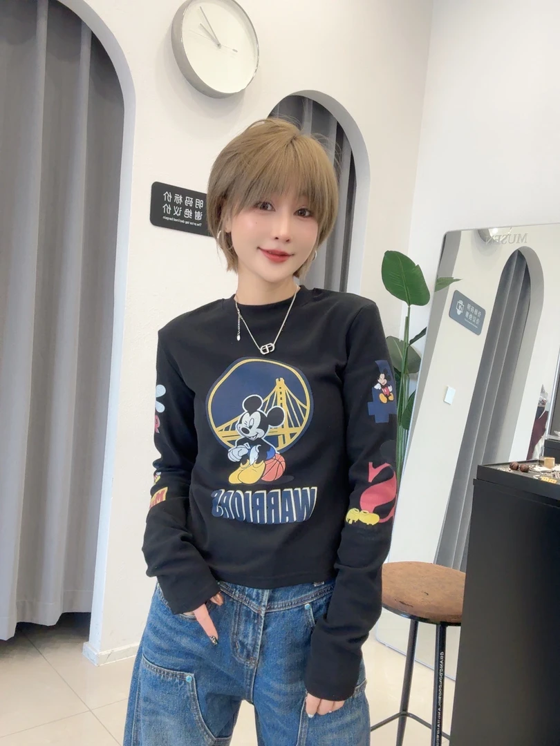 欧货品质米奇修身打底T恤668073（加绒）