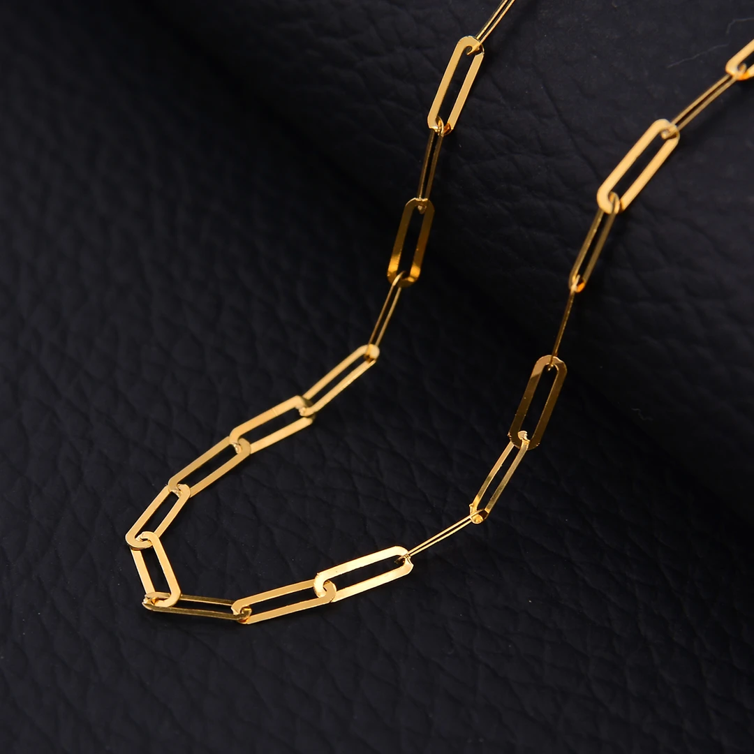 【华林大芮】18K金O字卡家肖邦链45cm 0.9g 简约时尚 Y15