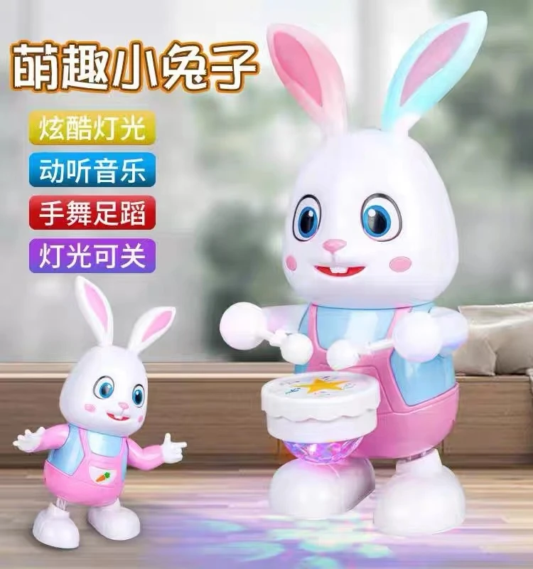 跳舞打鼓兔子益智婴儿0-1半岁唱歌宝宝抬头训练儿童幼儿早教玩具