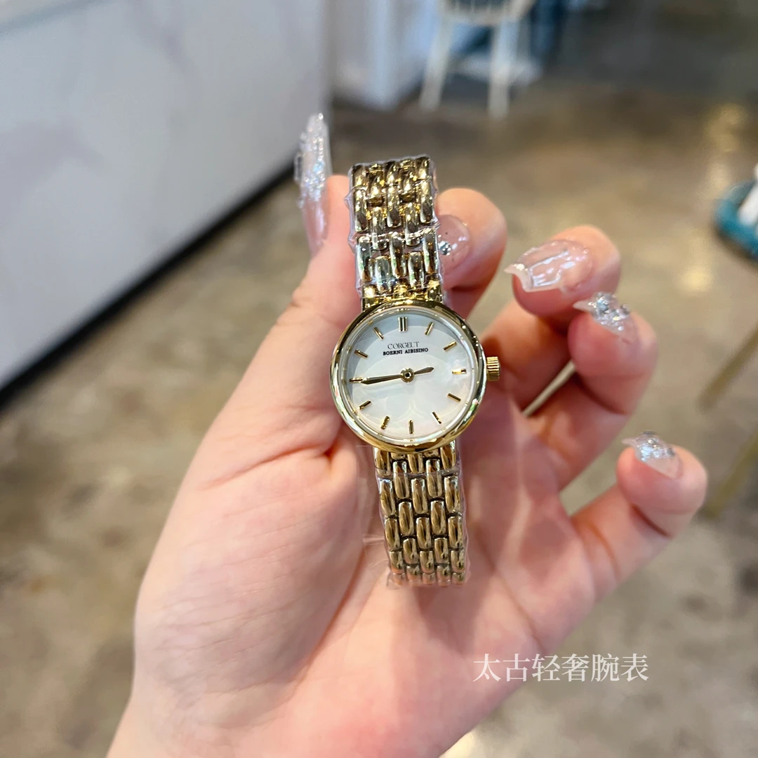 正品贝母气质女士精致小表盘轻奢超薄简约新款潮流全自动女表2024