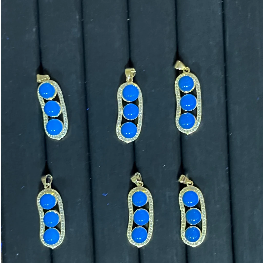 高端天然墨西哥蓝珀吊坠福禄百搭时尚女士女王范儿素款彩色精致