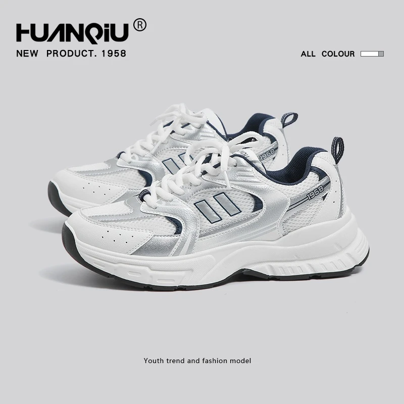 环球厚底老爹鞋女款2024新款爆款夏季重工百搭网面透气休闲运动鞋