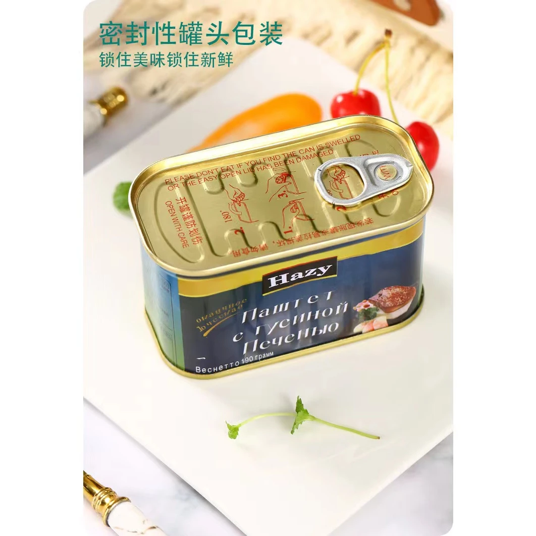 中俄合资俄罗斯风味鹅肝酱罐头190克每盒早餐
