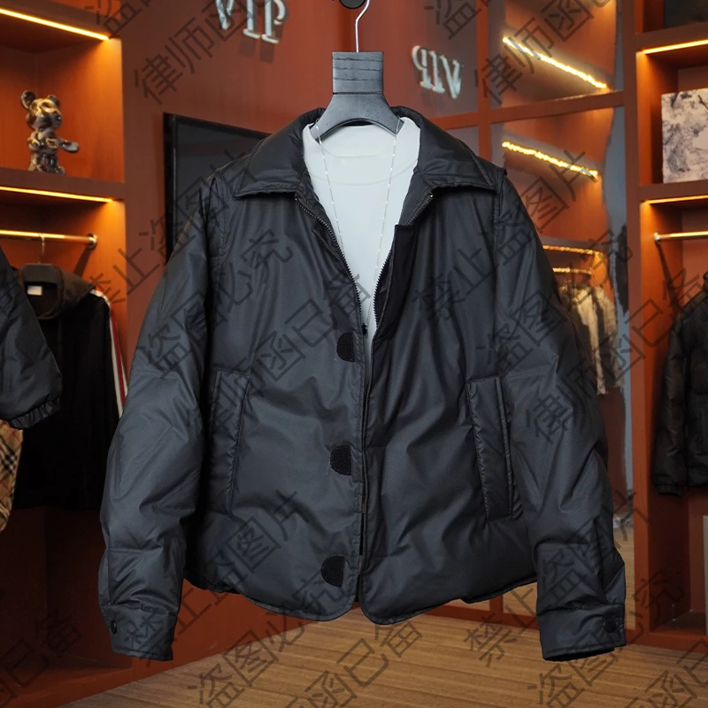 2024冬款假两件羽绒服外套加厚保暖男女同款白鸭绒上衣休闲（许许