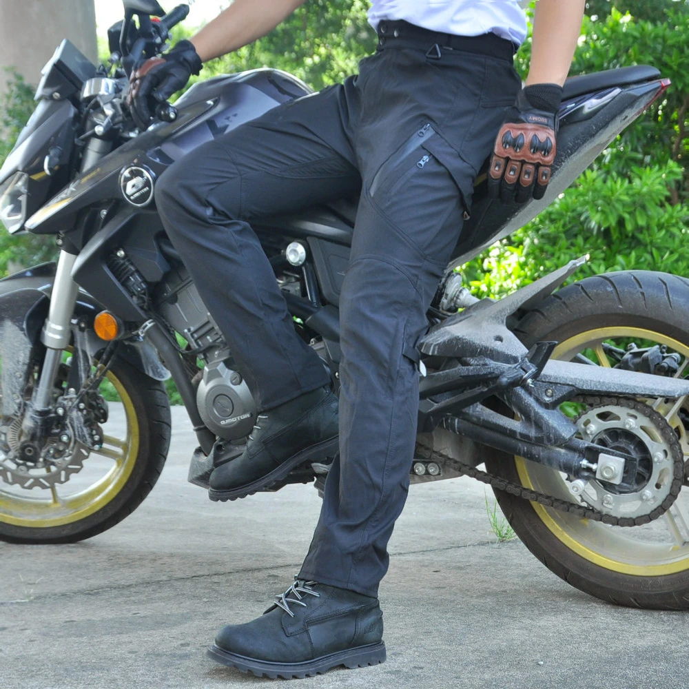 VOLERO摩托车骑行裤四季舒适耐磨黑色透气防水防护松紧宽松机车裤