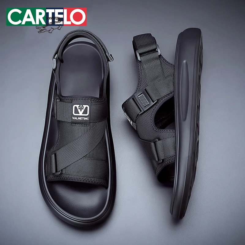 CARTELO/卡帝乐鳄鱼新款夏季男士鞋防滑沙滩鞋外穿凉拖鞋经典时尚