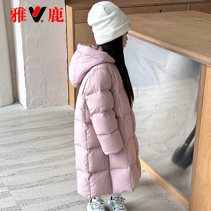 【新国标90绒】雅鹿儿童羽绒服中长款过膝男童女童小童大童加厚外套