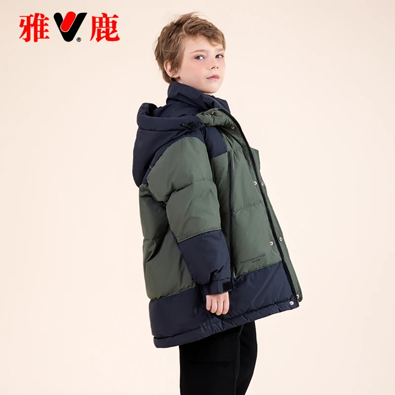 雅鹿2024新款儿童羽绒服男童男宝男孩子学生大童洋气冬季加厚外套