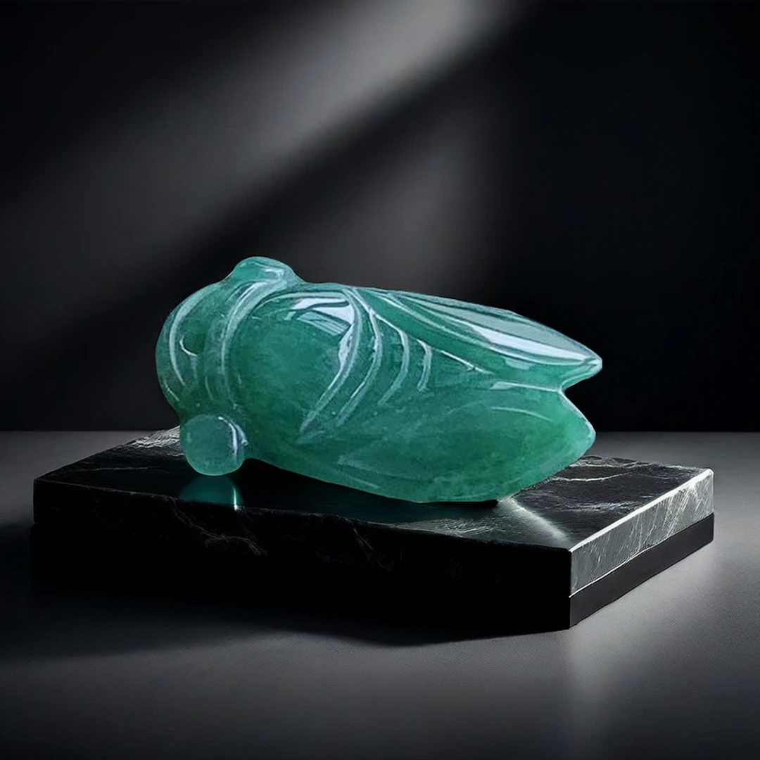 翡翠A货金蝉吊坠男女学生升学礼物玉蝉一鸣惊人学生玉蝉吊坠正品