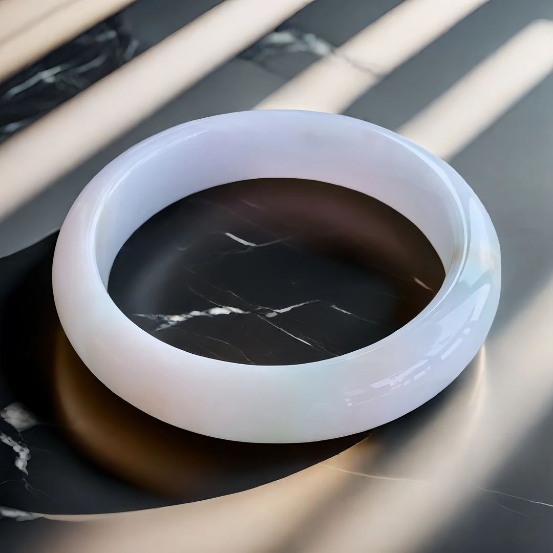 53圈缅甸天然A货翡翠手镯50.2时尚真品玉石平安镯女款百搭玉镯子