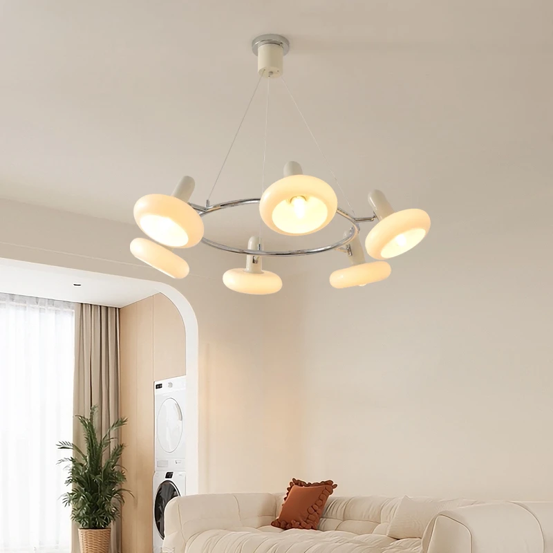 客厅吊灯法式奶油风玻璃简约主卧室创意ins风女孩中古书房餐厅灯