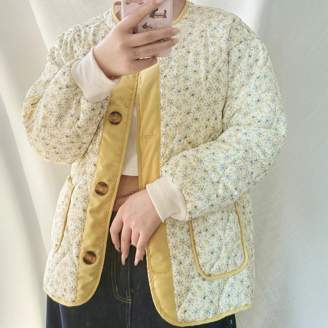 冬季印花加绒加厚印花棉服个性棉花衣外套学院风中式年轻人棉袄