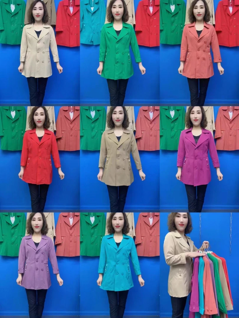 01款精品大扣版中长风衣外套