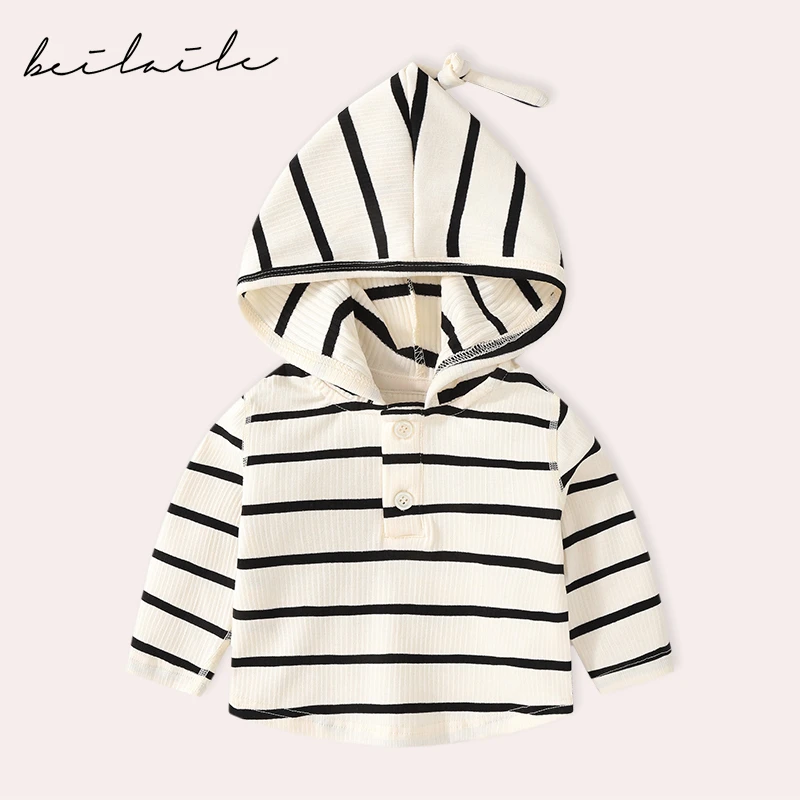 【条纹巫师帽 小乐妈咪】婴儿上衣儿童春装男宝宝巫师帽女童帽