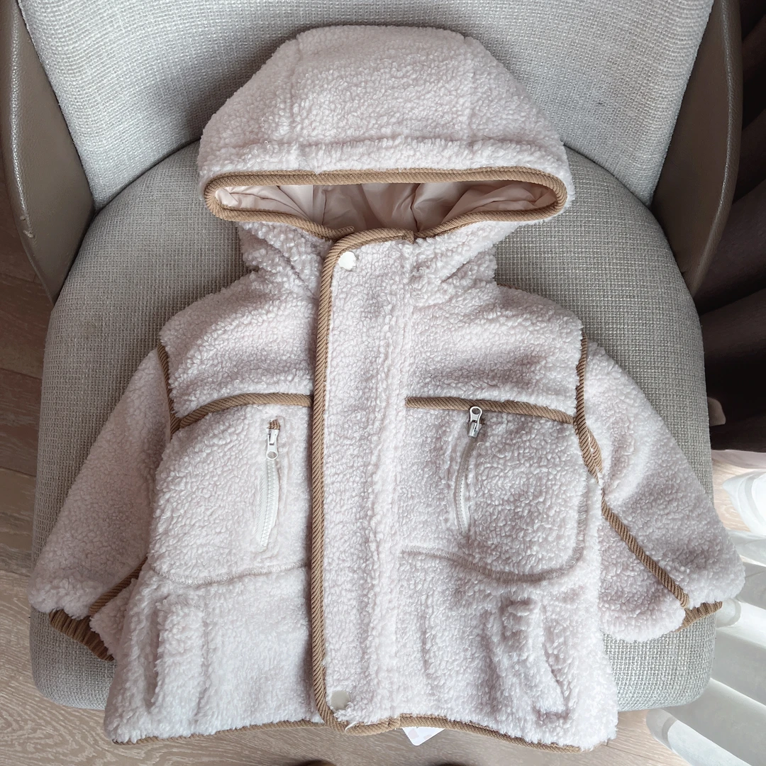 【绒绒连帽加厚外套 小乐妈咪】男童女宝宝春装秋冬季毛衣K29