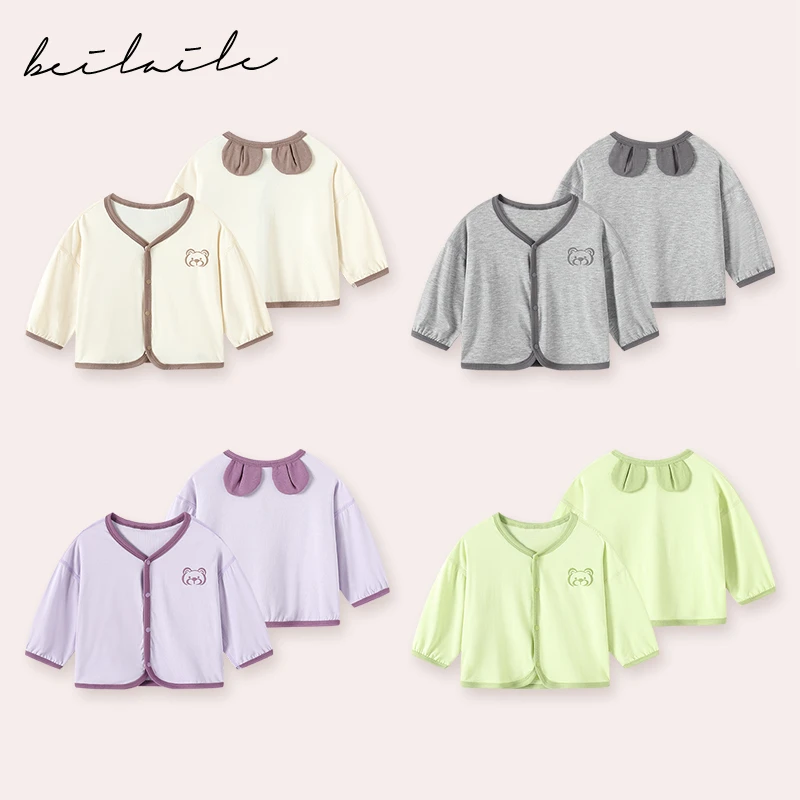 【优幕丝小熊耳朵开衫】宝宝长袖上衣服夏季婴儿外套男小童开衫