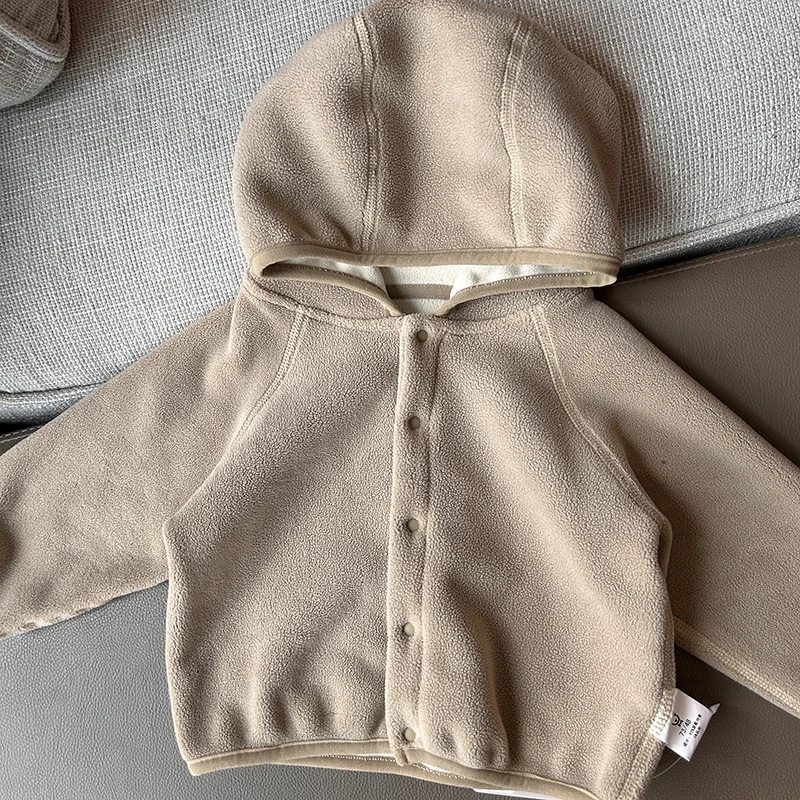 【无骨工艺柏莉绒】婴儿童外套上保暖连帽衣宝宝秋冬幼童防风G26