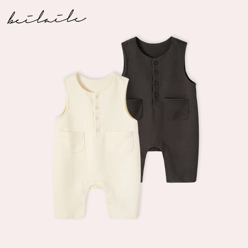 蓓莱乐新生婴儿童装连体衣服背带裤宝宝女童男冬装春秋装