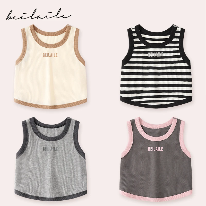 【百搭棉背心 小乐妈咪】蓓莱乐婴儿装男女童背心T恤夏装0-1岁宝