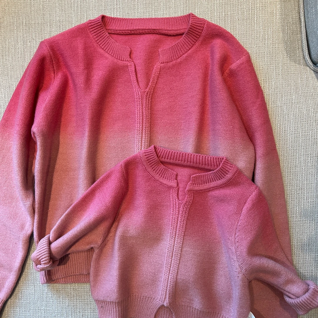 【渐变亲子毛衣开衫】婴儿童上衣服打底衫男童宝宝春装秋季G26